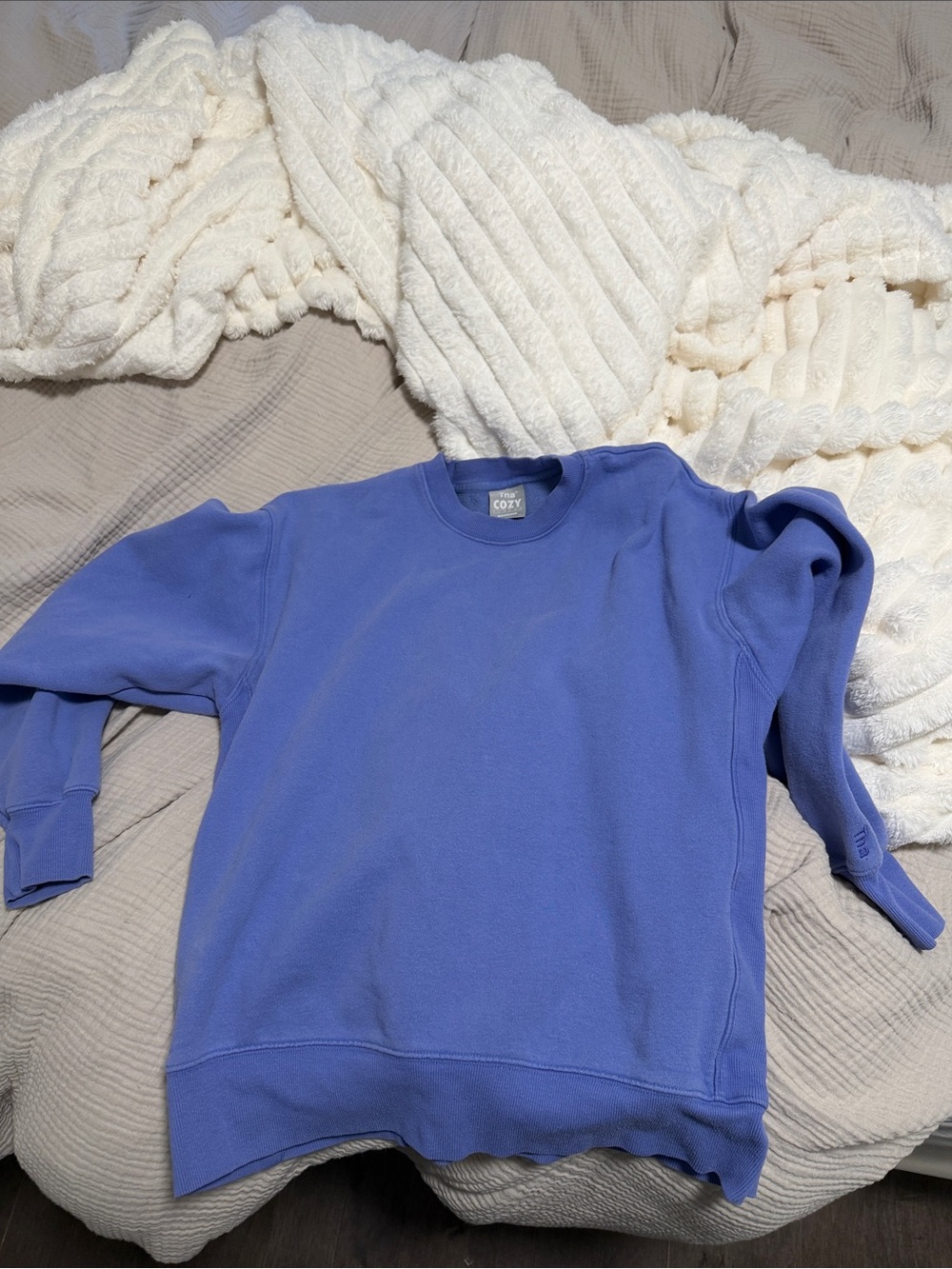 TNA Cozy Fleece Boyfriend Crewneck, size XS